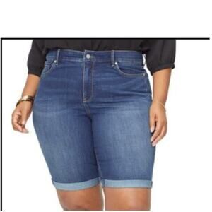 NYDJ Jeans Cool Embrace Roll Cuff Denim Long Shorts 22W Marilyn Inspire Bermuda
